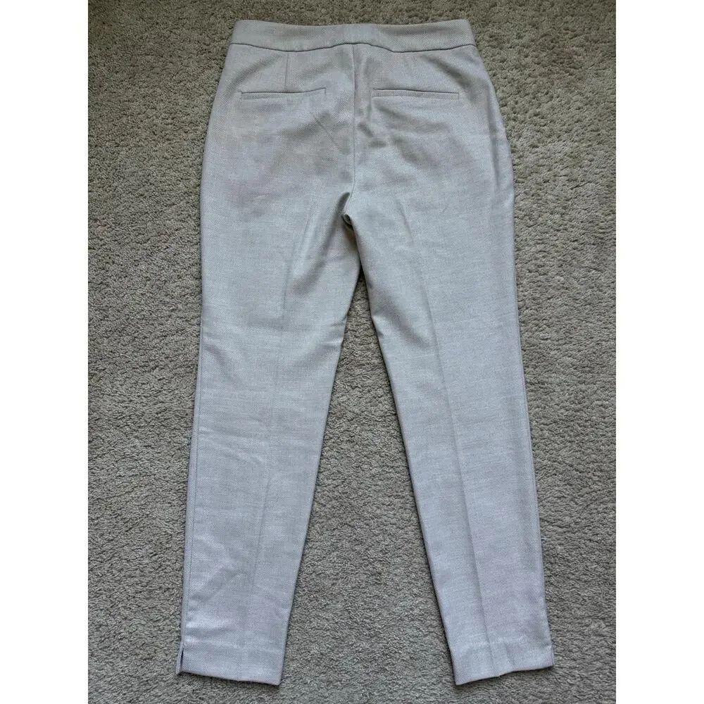 Zara Dress Pants Trousers 26” Inseam Light Beige Ankle Tapered Career Women Sz 2 - Picture 6 of 8